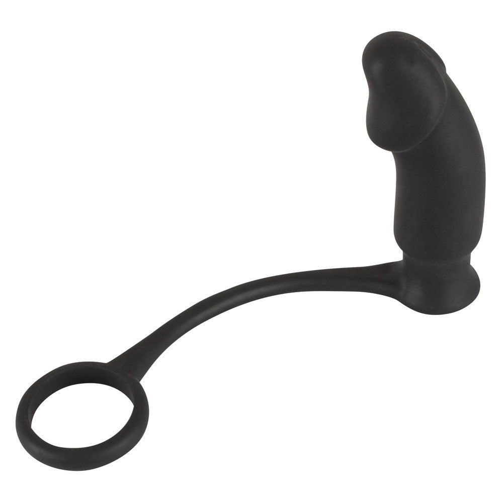 Cockring e plug anale 13 x 4,2 cm Nero