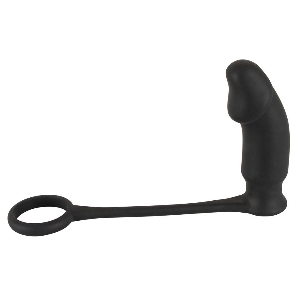 Cockring e plug anale 13 x 4,2 cm Nero