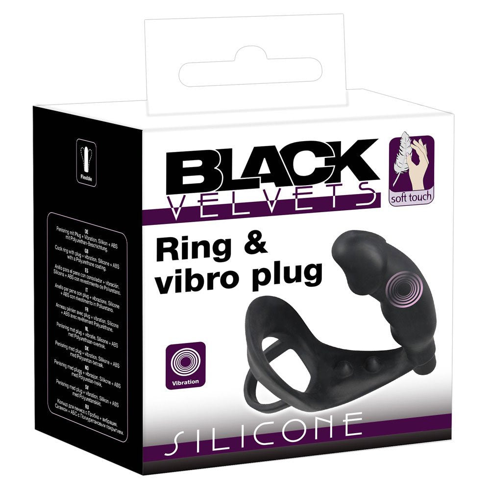 Ring & Vibro Plug Black Velvets