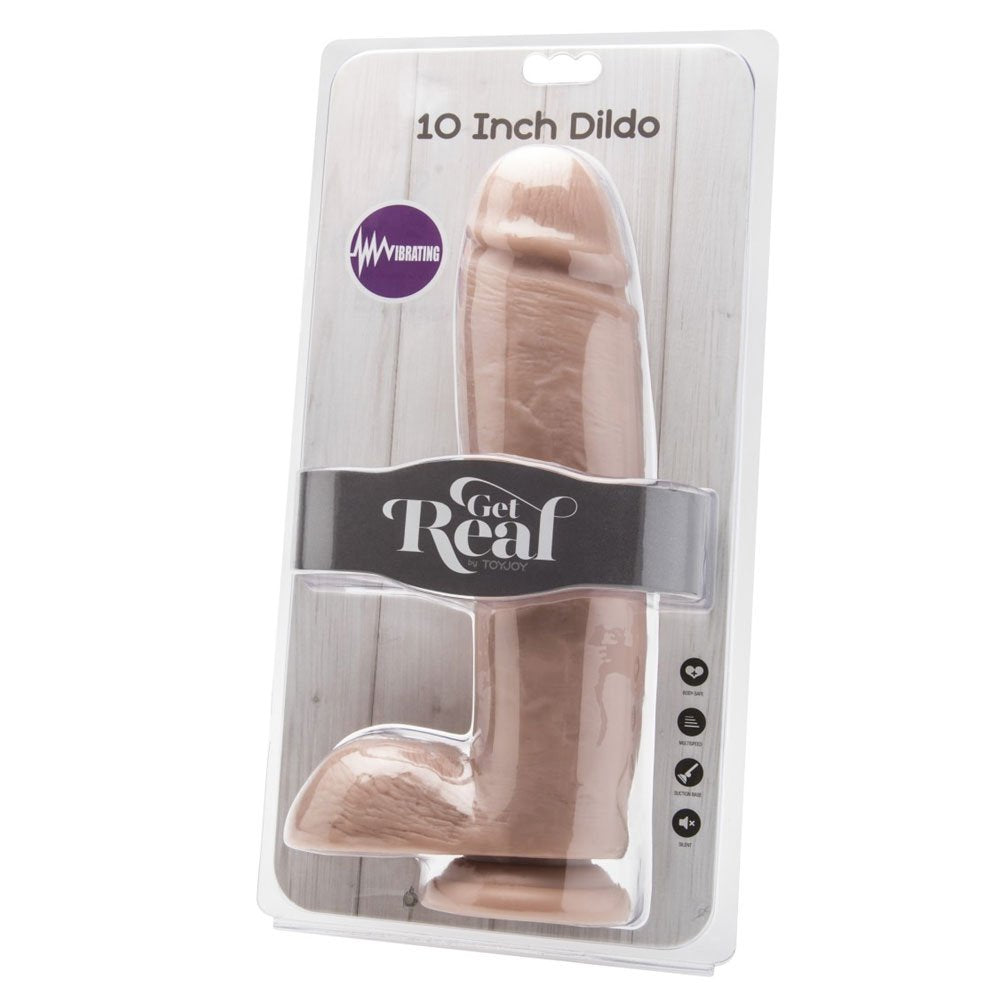 ToyJoy Get Real Dildo 10' with Balls Vibrator