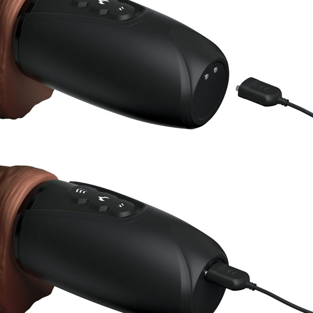 Pipedream King Cock Plus - 7.5' Thrusting Cock with Balls Brown