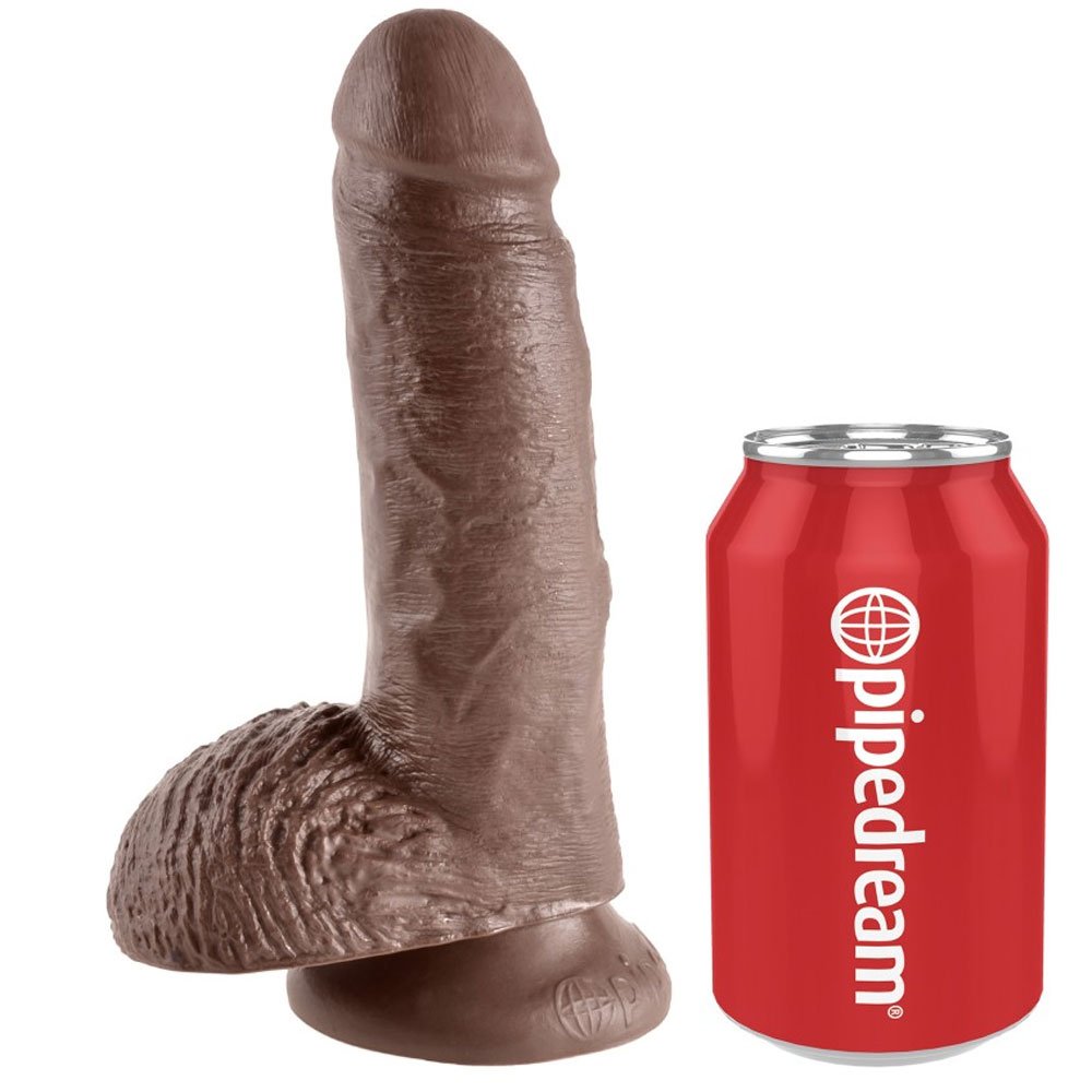 Pipedream King Cock - 7" Cock with Balls Brown