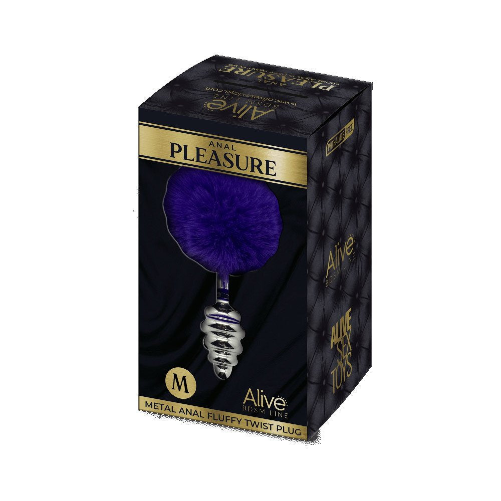 Metal Anal Fluffy Twist Plug M