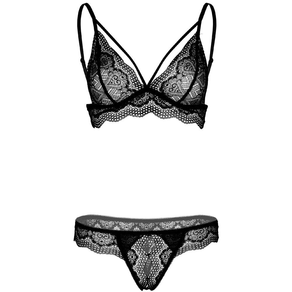 Bra and Crotchless Panty - Taglia S/M