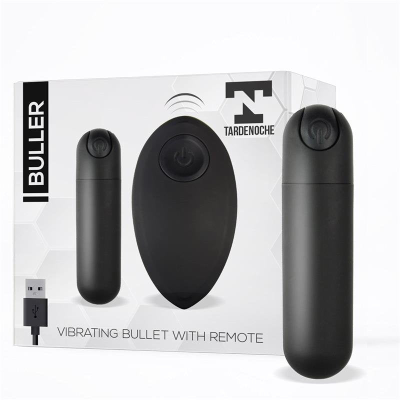 TARDENOCHE Buller Proiettile Vibrante Telecomando USB Silicone Nero