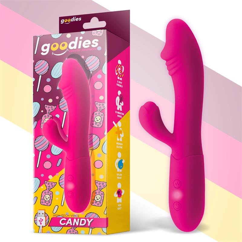 GOODIES Candy G-Spot Rabbit Vibe USB Silicone Fucshia