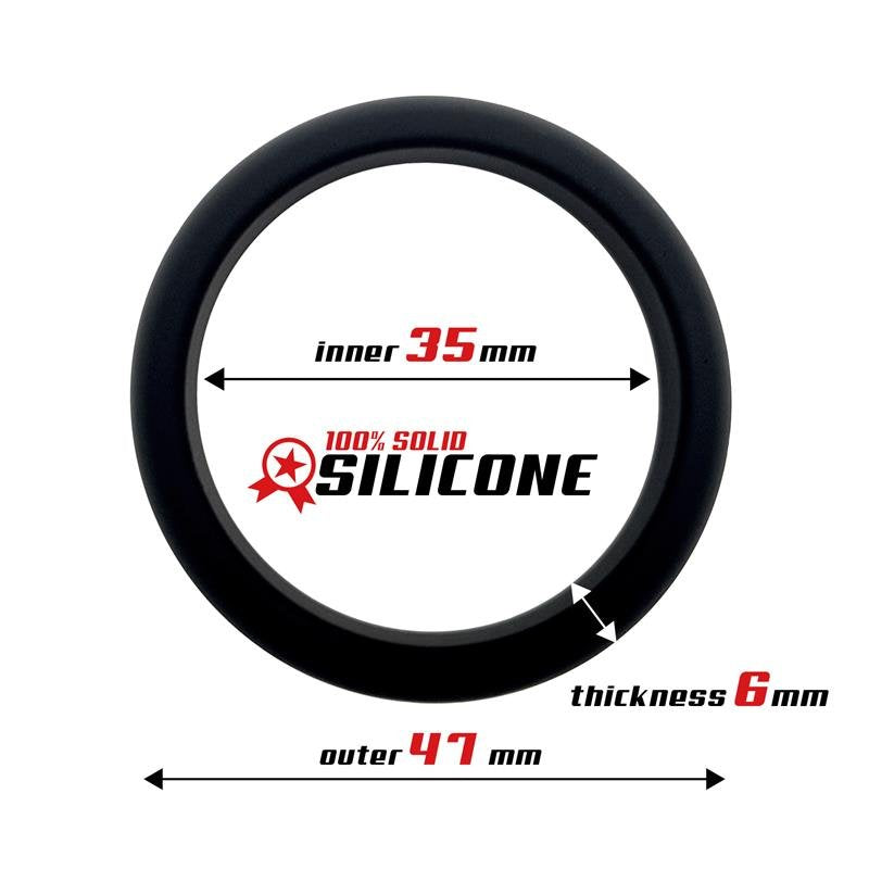 BEAST RINGS Anello per il pene in silicone solido 3,5 cm Nero