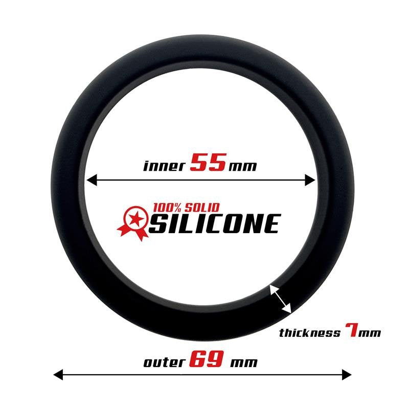 BEAST RINGS Anello per il pene in silicone solido 5,5 cm Nero