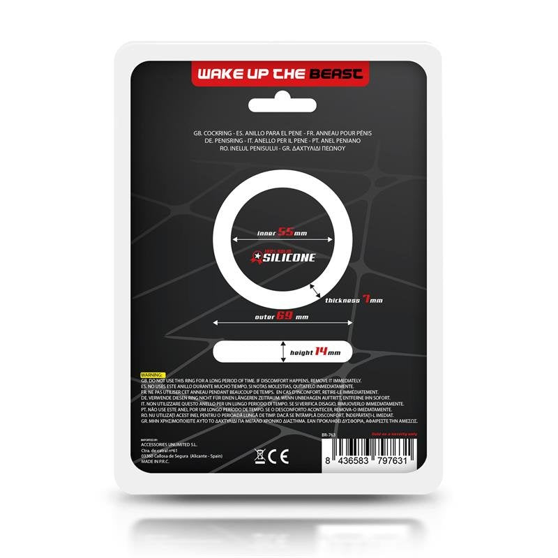BEAST RINGS Anello per il pene in silicone solido 5,5 cm Nero