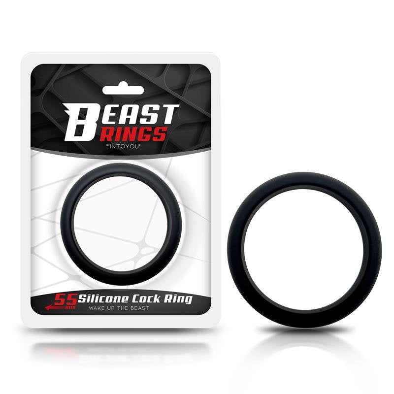 BEAST RINGS Anello per il pene in silicone solido 5,5 cm Nero
