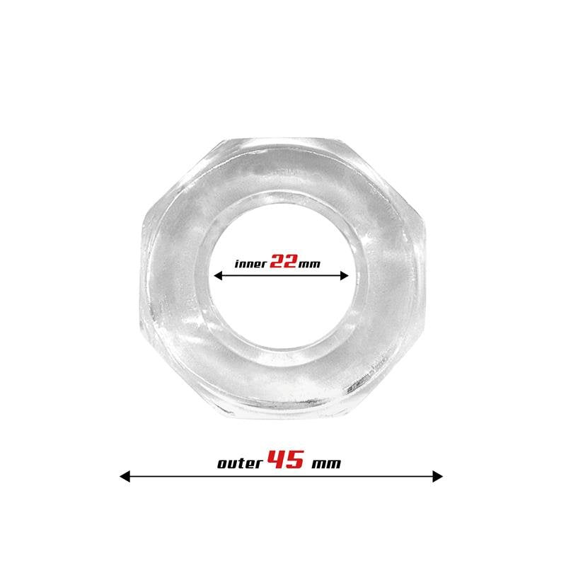 BEAST RINGS Anello per il pene super flessibile Poligono 2,2 cm Trasparente