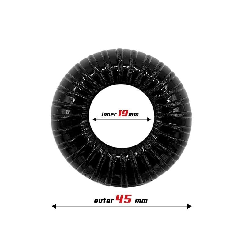 BEAST RINGS Anello per il pene super flessibile e resistente a righe 1,9 cm Nero
