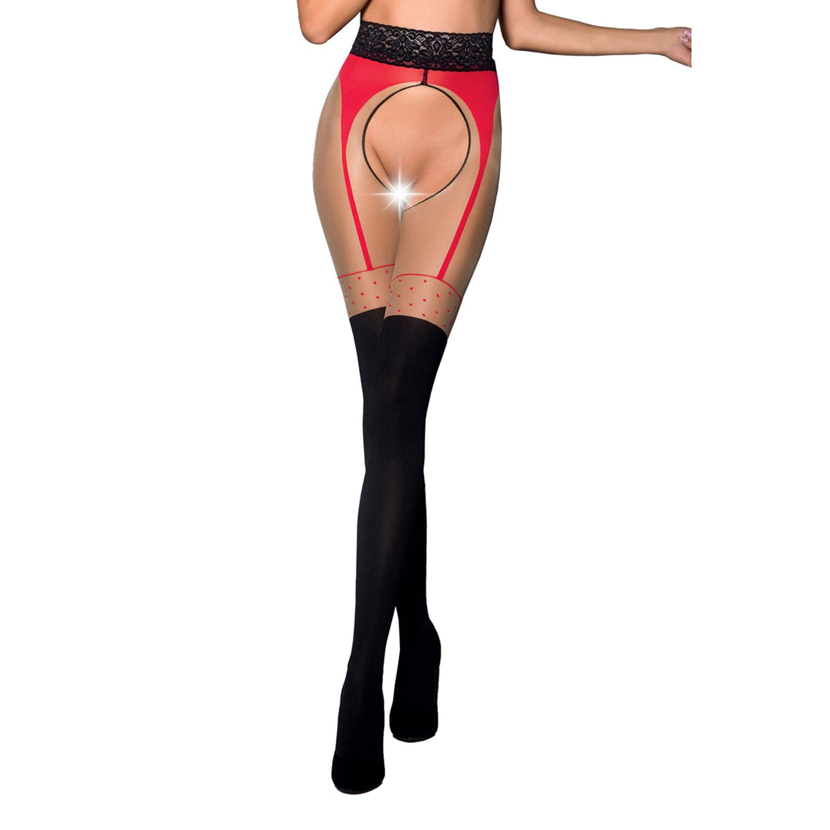 Collant 20/40 Denari TIOPEN 003 Rosso - Taglia 1/2