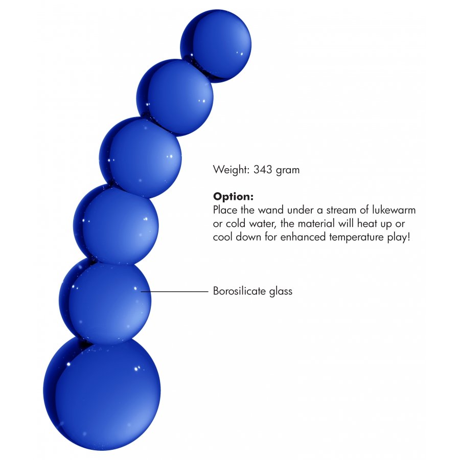 Dildo di vetro blu Planets 18 x 4,3 cm