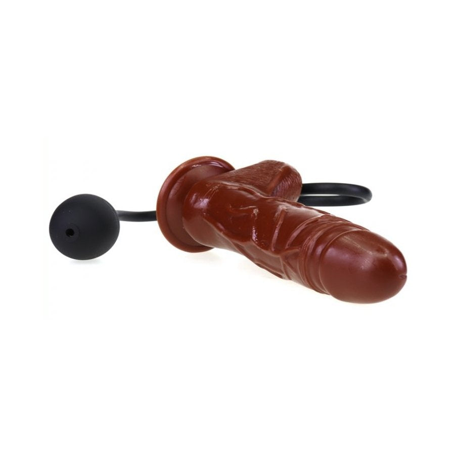 Dildo gonfiabile 16 x 4,5 cm marrone