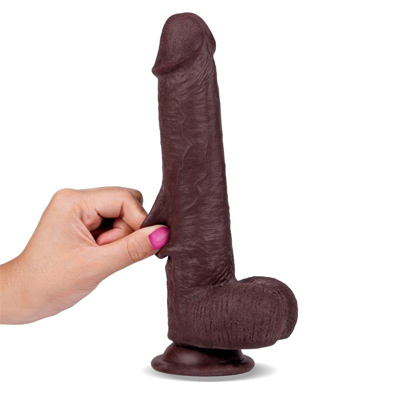 LIKETRUE Slidy Dildo realistico a doppio strato retrattile e regolabile da 9"