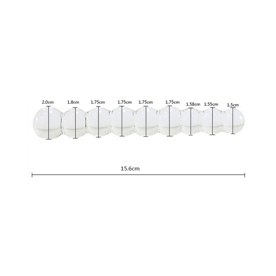 Dildo in vetro Snowball 15,6 x 2 cm