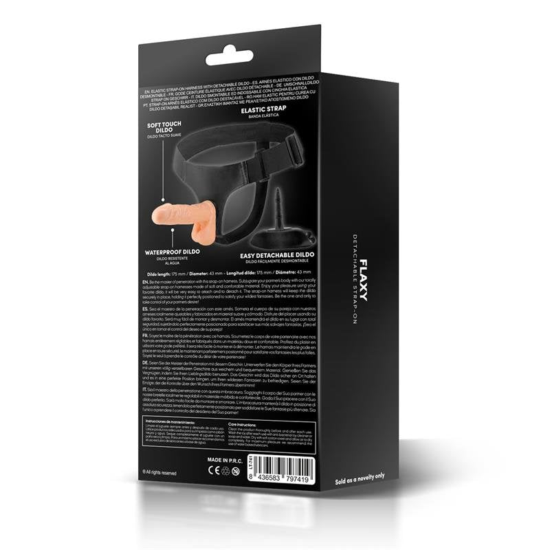 COLLEZIONE HARNESS LATETOBED Imbracatura con strap-on Flaxy con dildo staccabile e flessibile
