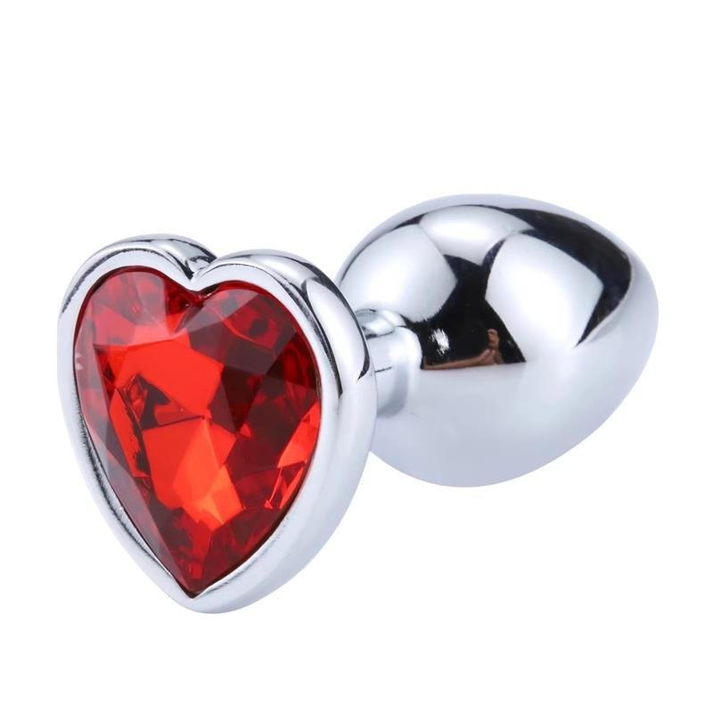 AFTERDARK Plug anale a forma di cuore rosso scarlatto taglia L