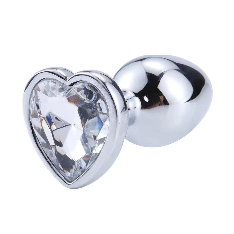 AFTERDARK Plug anale a forma di cuore bianco taglia M