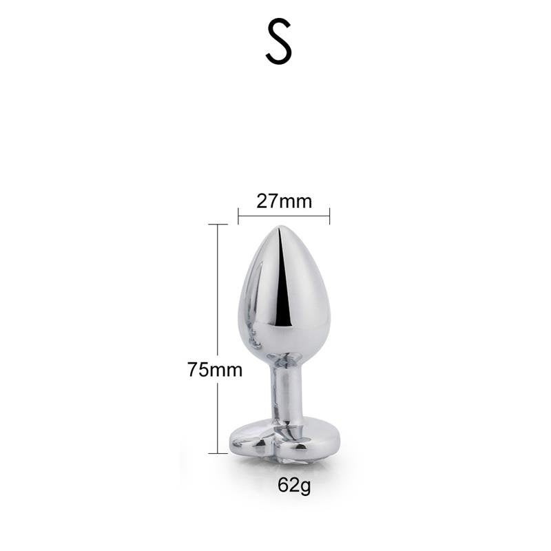 AFTERDARK Plug anale a forma di cuore bianco taglia S
