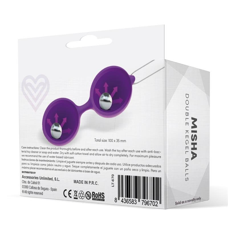 LATETOBED Misha Doppie Palline di Kegel in Silicone Viola