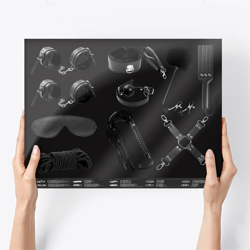INTOYOU BDSM LINE Set Bondage 11 Pezzi Nero