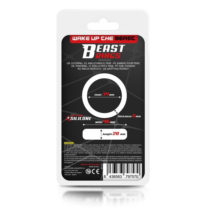 Anello per il pene in silicone liquido BEAST RINGS 3,4 cm
