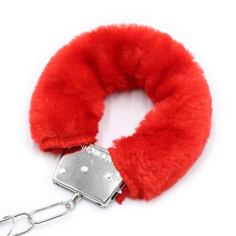 Manette in metallo pelose rosse INTOYOU BDSM LINE