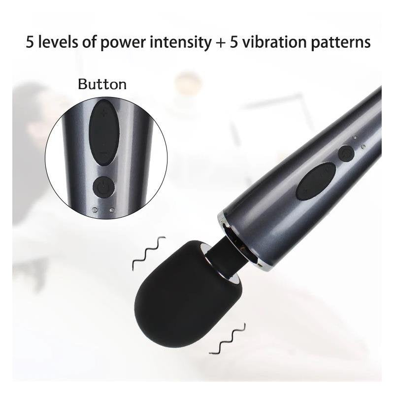 TARDENOCHE Massaggiatore a bacchetta Relyme USB Silicone Nero