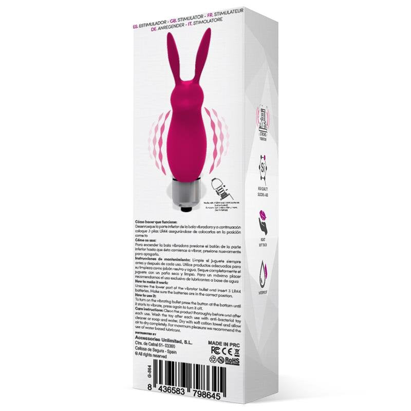 LATETOBED Hopye Rabbit Proiettile Vibrante in Silicone Rosa