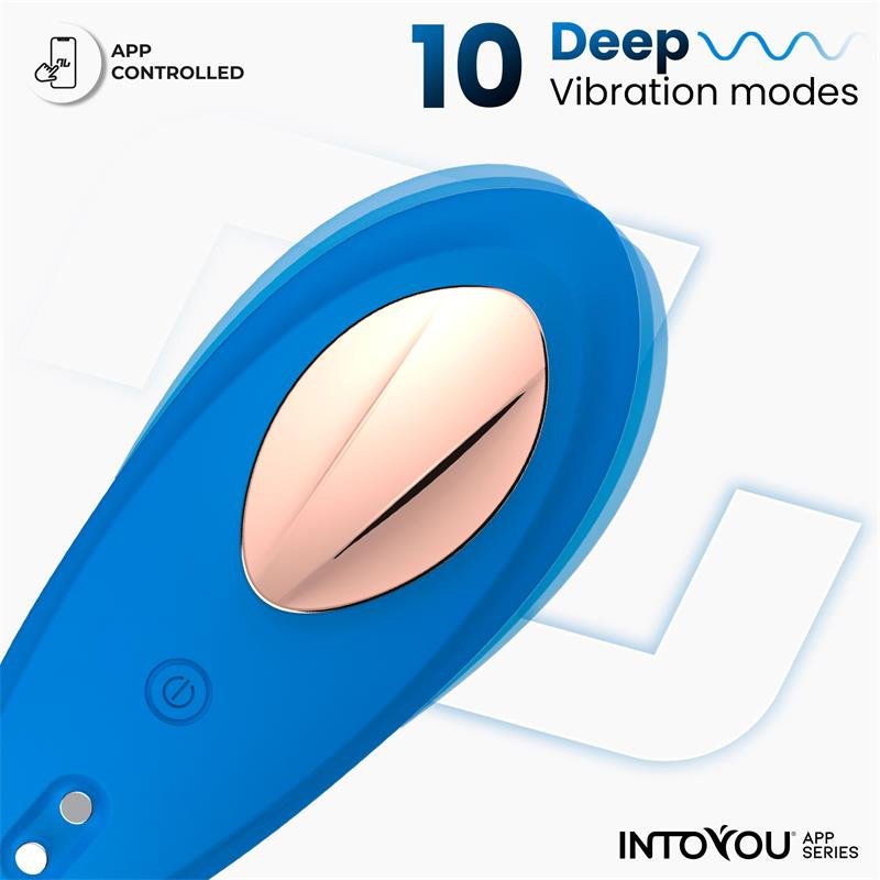 Vibratore a mutandine in silicone INTOYOU APP SERIES con app blu