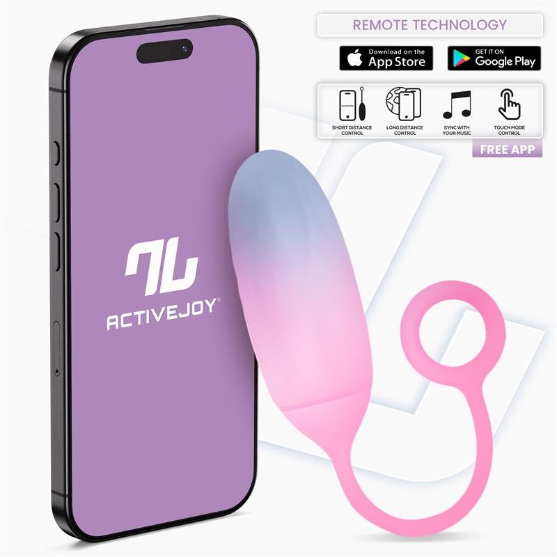 INTOYOU APP SERIES Uovo Vibrante con APP in Silicone a Doppio Strato Blu/Rosa