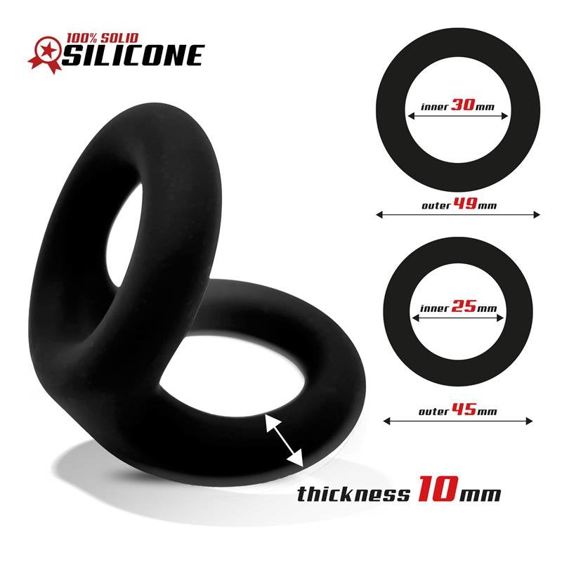 ANELLI BEAST Anello doppio per pene in silicone solido 2,5 / 3 cm