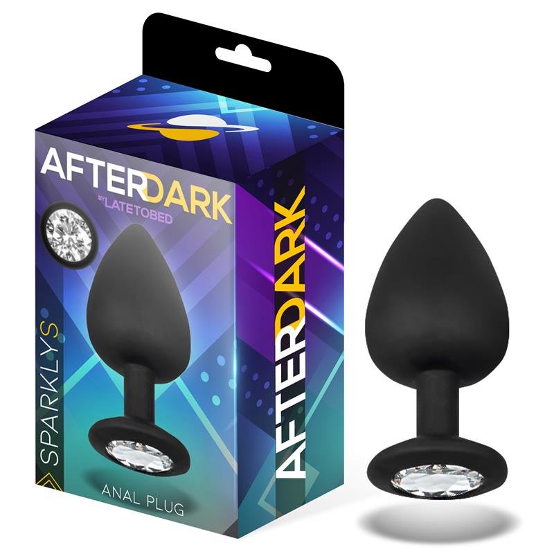 AFTERDARK Plug anale scintillante in silicone taglia S 7,5 cm x 2,6 cm